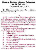 Bild Gesetz zur Verh&uuml;tung erbkranken Nachwuchses