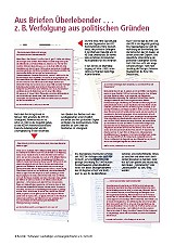 Bild Tafel 14: Aus Briefen Überlebender... z.B. Verfolgung aus politischen Gründen